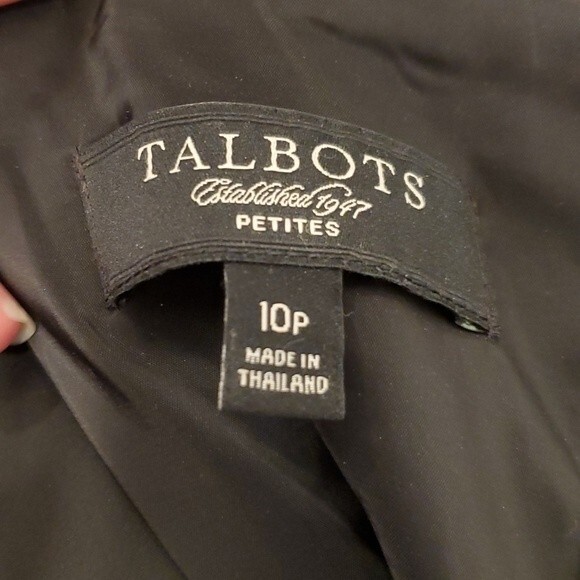 TALBOTS TWEED STRAIGHT BLACK TEXTURED WOOL SKIRT SIZE 10P 10 PETITE BOUCLE - Picture 9 of 14